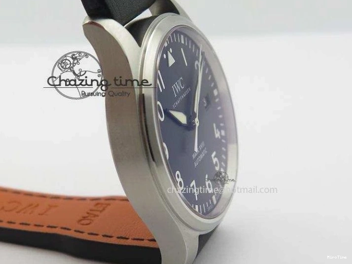 MIROTIME 0212 Mark XVIII IW327001 SS Mk Maker Best Edition Black Dial On Black Leather Strap A SunProtective 7299